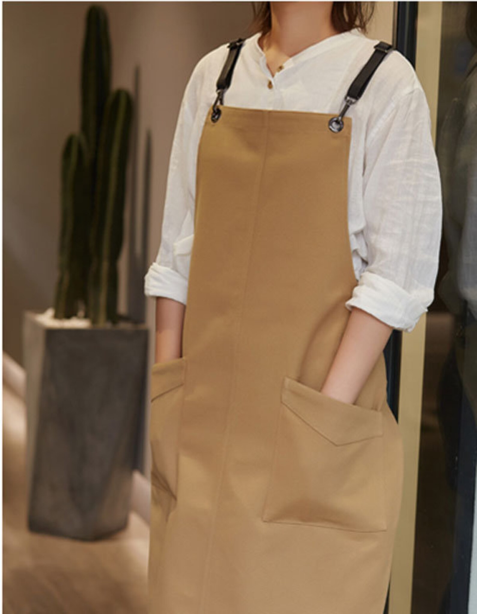 Leather CrossBack Straps ApronFull Canvas Apron For Women & Etsy