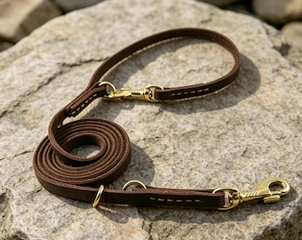 Handgemaakte leren multifunctionele hondenriem | Handsfree taille riem voor kleine en middelgrote honden