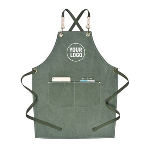 Personalized Custom Apron with Name | Canvas Funny Aprons Gift for Women Men Pea green