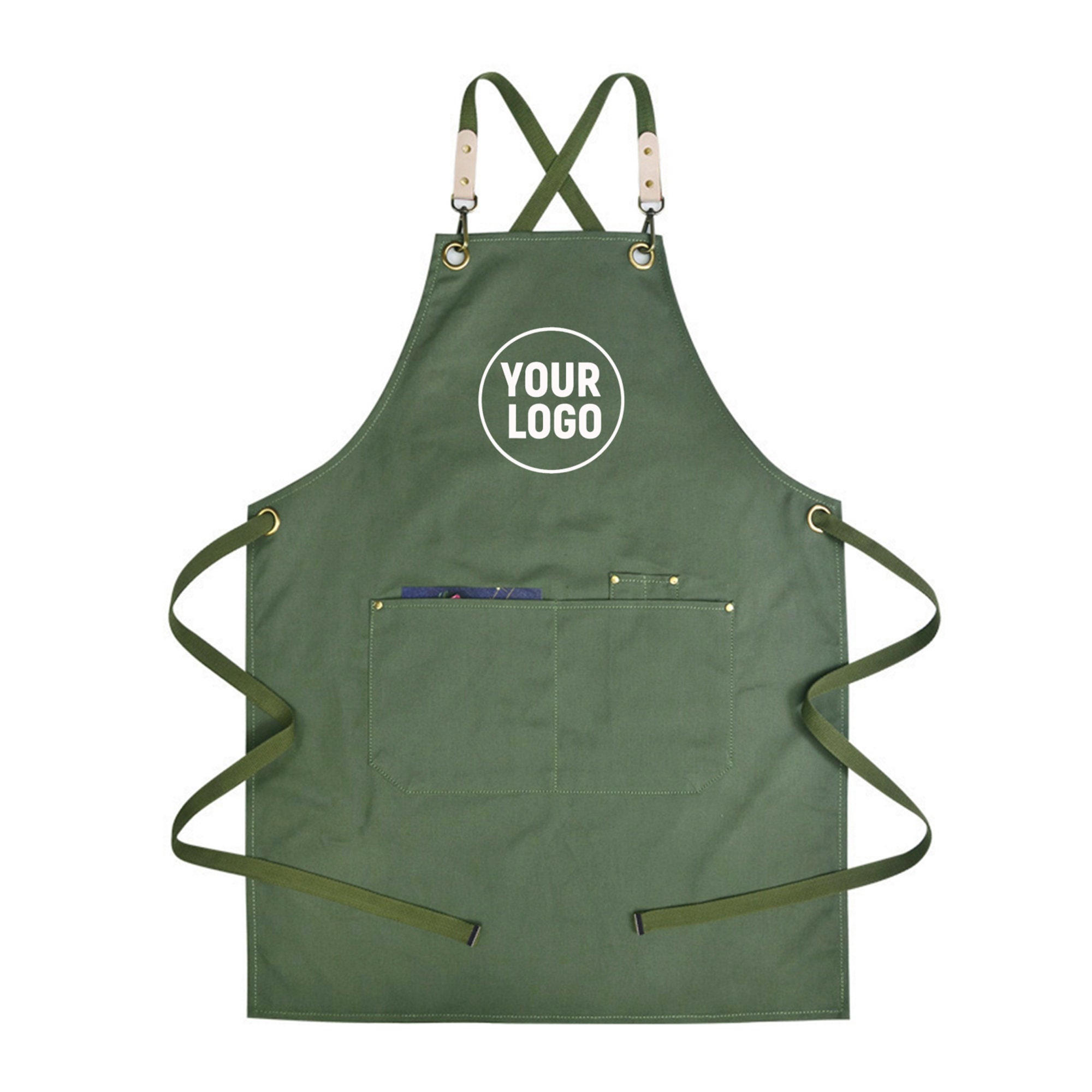 Utility Personalized Water Resistant Cotton Cross Back Full Apron With Pockets,Light Weight Aprons Gift