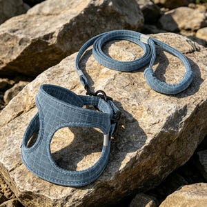 Cotton Linen Dog Harness and Leash Set – Lightweight, Breathable, Escape-Proof for Small Medium Dogs