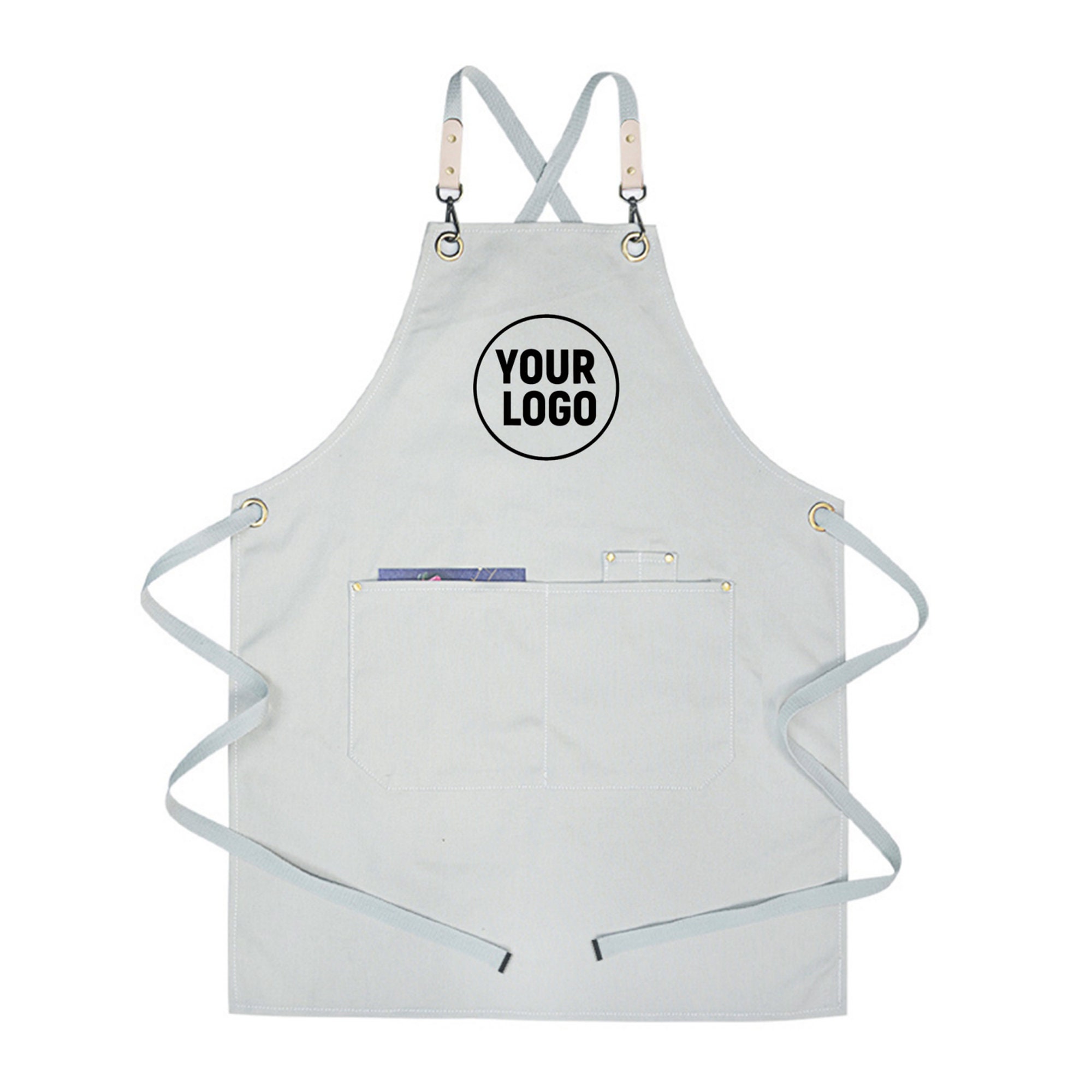 Utility Personalized Water Resistant Cotton Cross Back Full Apron With Pockets,Light Weight Aprons Gift