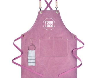 Personalized Cross Back Strap Water Resistant Canvas Aprons With Pockets and Towel Ring For Women and Men Gift