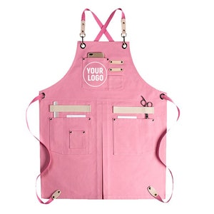 Professional Personalized Womens Canvas Apron Gifts,Florist Nail Tech Water-resistant Waitress Aprons