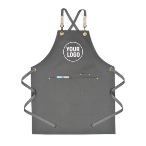 Utility Personalized Water Resistant Cotton Cross Back Full Apron With Pockets,Light Weight Aprons Gift