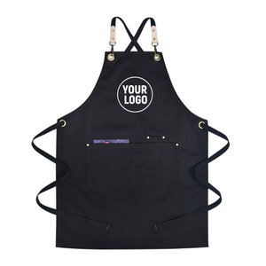 Utility Personalized Water Resistant Cotton Cross Back Full Apron With Pockets,Light Weight Aprons Gift