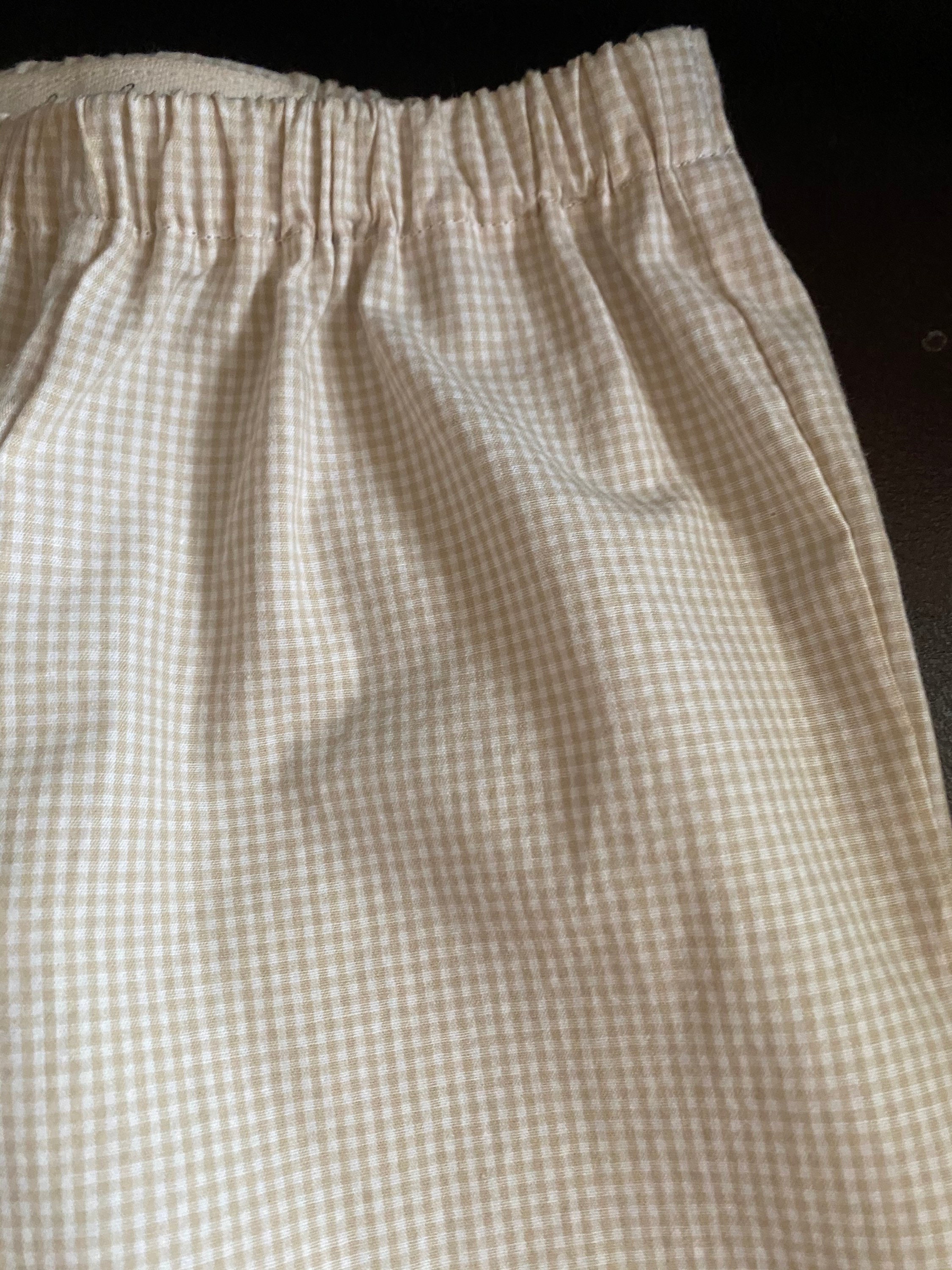 Toddler Pants with elastic ankle in 1/16 inch Khaki Gingham Etsy