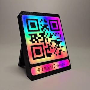 Codice QR illuminato animato / Cartello di mancia per musicisti, matrimonio, Cash App, Zelle, Venmo, LinkTree / Aggiornabile - Cambia destinazione codice QR / Medio