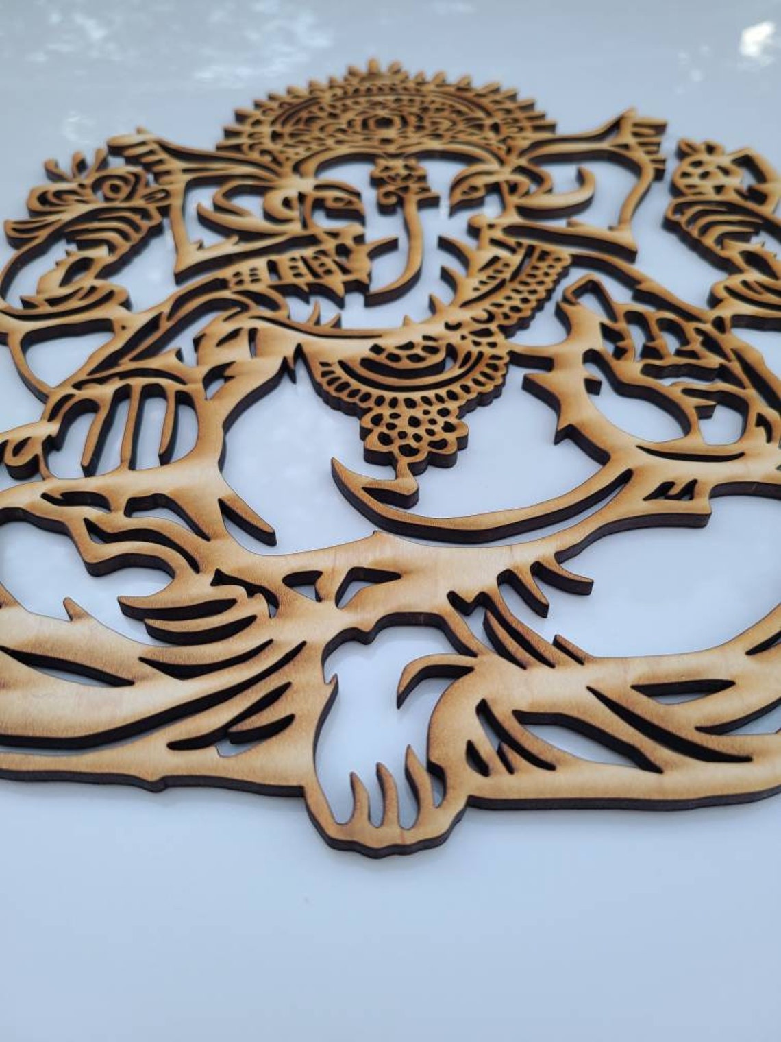 Ganesha wall hanging. Hindu wall art. Laser cut. Etsy