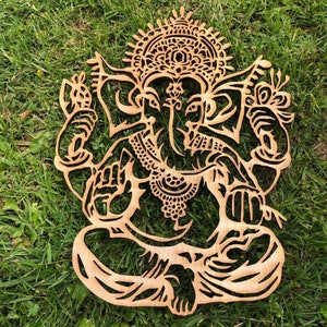 Ganesha wall hanging. Hindu wall art. Laser cut. Hindu God. Good luck symbol.