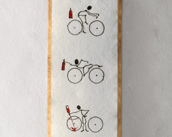 VINO IN BICI, Regalo per uomo, Regalo per amanti del vino, Quadro