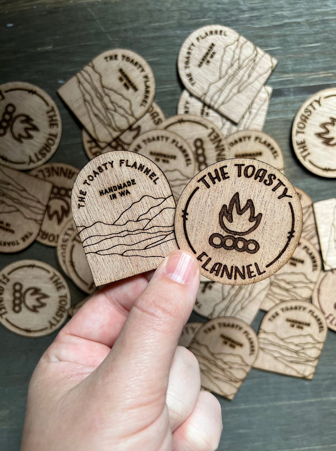 Custom Wood Stickers, Mahogany Wooden Logo Sticker for Tumblers, Hats, Products, Laptops