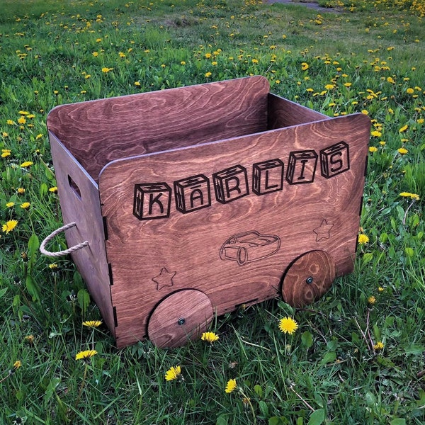 Wooden Toy Box Etsy