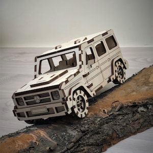 Wooden 3D Puzzle, Mercedes G500 Construction Kit, Wood Puzzle,3D Puzzle,Assembling game,Building Game,Wood Constructor Toy,Kids Wooden Model image 1