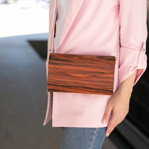 Wooden clutch bag, Palisander Rio Wood Bag, Ladies Bag, Evening clutch, Modern clutch, Wooden handbag, Wooden purse, Gift for Her, Eco Bag
