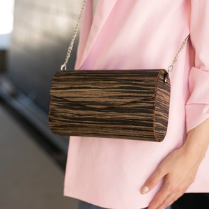 Wooden clutch bag, Ebony Amarone Wood Bag, Ladies Bag, Evening clutch, Modern clutch, Wooden handbag, Wooden purse, Gift for Her, Eco Bag