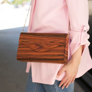 Holz-Tasche, Palisander Rio Holz Tasche, Holz-Clutch-Tasche, Holz Geldbörse, Damen Tasche, Abend Kupplung, moderne Kupplung, Holz handtasche, Geschenk für Sie
