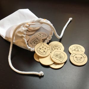 Laser Engraved Wooden Animal Memory Game for Kids