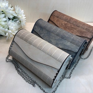 Natural Wood clutch, Wooden Bag, Ladies Bags, Evening clutch, Modern clutch, Wooden handbag, Cute gift for Her, Valentines day gift