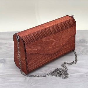 Dark Red Wooden clutch bag, Wooden Bag, Ladies Bags, Crossbody bag, Evening clutch, Modern clutch, Wooden handbag, Valentines day gift