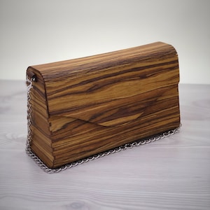 Bolso de madera, bolso de madera de olivo, bolso de mano de madera, bolso de mano de madera, bolso de madera natural, bolso de mano de noche, bolso de mano moderno, bolso de mujer, regalo de aniversario