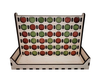 Wooden Connect Four Game: Family Travel Toy
