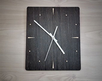 Black Oak clock,Wooden clock,Wood clock,Kitchen wall clock,Wood wall clock,Wall clock,Wooden clock for wall,Modern wall clock,Wooden gift