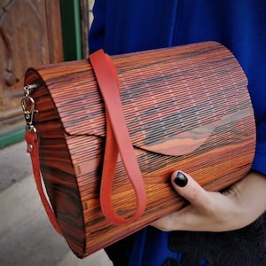 Wooden Bag,Palisander Rio Wood Bag,Wooden clutch bag,Wooden handbag,Natural Wood Purse,Evening clutch,Modern clutch,Gift for Anniversary,