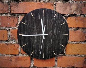 Black Ice Wood clock,Wooden Clock,Wood clock,Kitchen wall clock,Wood wall clock,Wooden clock for wall,Modern wall clock,Wooden gift