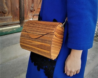 Wooden Bag,Olive Wood Bag,Wooden clutch bag,Wooden handbag,Natural Wood Purse,Evening clutch,Modern clutch,Ladies Bag,Gift for Anniversary