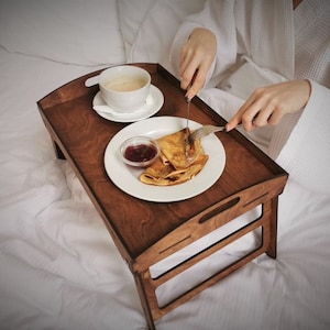 Breakfast in Bed Table Breakfast Tray Folding Serving Tray 