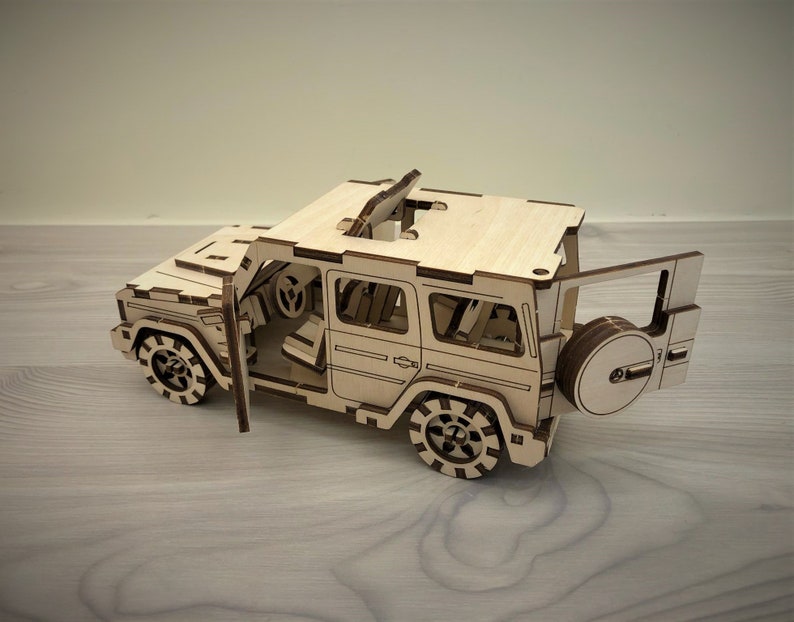 Wooden 3D Puzzle, Mercedes G500 Construction Kit, Wood Puzzle,3D Puzzle,Assembling game,Building Game,Wood Constructor Toy,Kids Wooden Model image 6