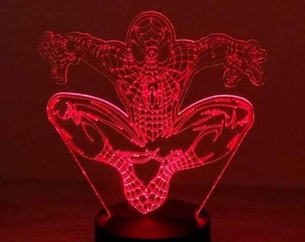 3D Spiderman Lamp: Multicolor LED Night Light, Personalized Superhero Decor