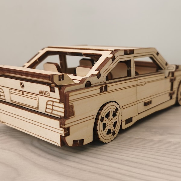 Wooden 3D Puzzle, BMW E36 M3 Construction Kit,Wood Puzzle,3D Puzzle,Assembling game,Building Game,Wood Constructor Toy,Kids Wooden Model