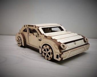 VW Beetle Wooden 3D Puzzle Kit:  Construction Kit