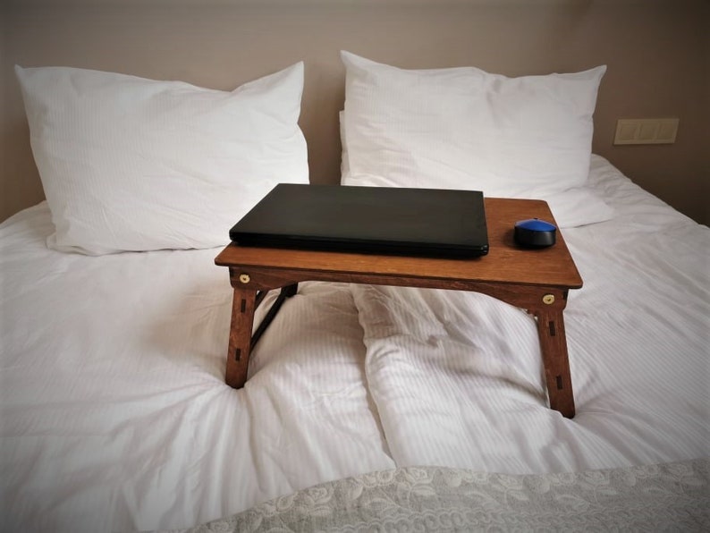 Laptop Bed Table,Laptop Bed Tray,Portable Lap Desk,Notebook Table,Laptop table,Table for laptop,Portable table,Study in Bed,Wood Tray zdjęcie 2