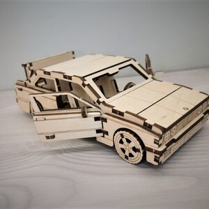 Wooden 3D Puzzle, BMW E30 M3 Construction Kit,Wood Puzzle,3D Puzzle,Assembling game,Building Game,Wood Constructor Toy,Kids Wooden Model image 4