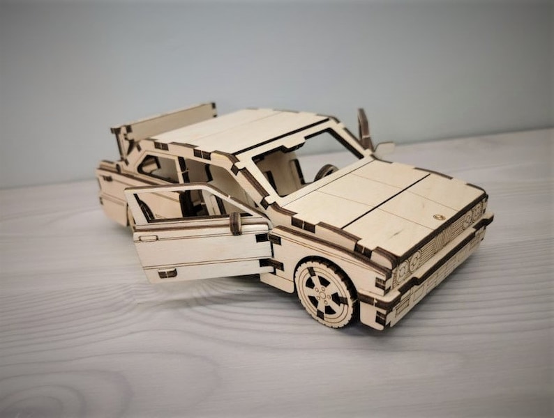 Wooden 3D Puzzle, BMW E30 M3 Construction Kit,Wood Puzzle,3D Puzzle,Assembling game,Building Game,Wood Constructor Toy,Kids Wooden Model image 4
