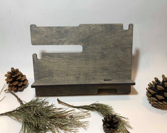 Men's desk organizer, Gray blueberry desk organizer for Men's, Wood organizer,  Birthday gift for Men, Christmas Gift for Him