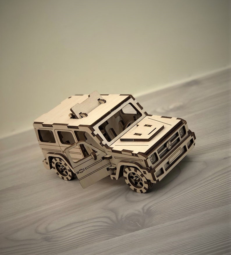 Wooden 3D Puzzle, Mercedes G500 Construction Kit, Wood Puzzle,3D Puzzle,Assembling game,Building Game,Wood Constructor Toy,Kids Wooden Model image 9
