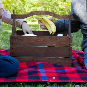 Folding Picnic Basket Table 2in1,Wood Picnic Table,Picnic Basket,Camping Basket,Outdoor Basket,Outdoor Picnic Table,Folding Picnic Table, image 8