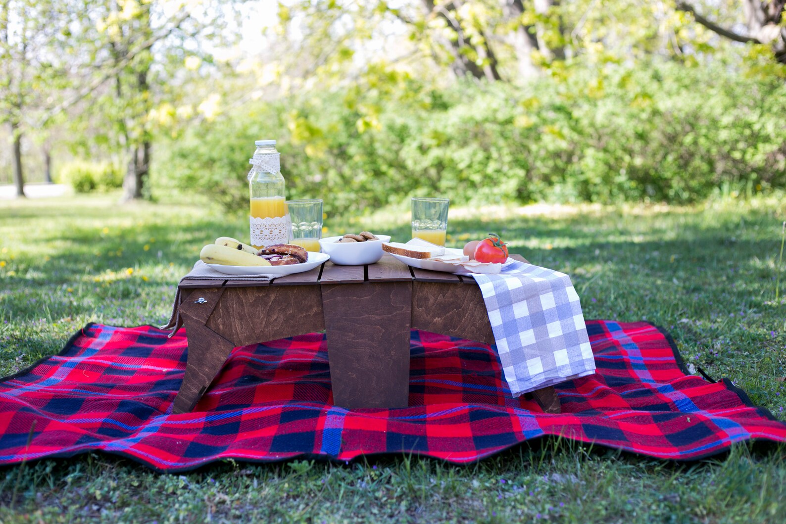 Folding Picnic Basket Table 2in1wood Picnic Tablepicnic Etsy