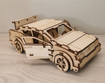 Holz-Dodge Avenger Konstruktor-Kit, Holz-Puzzle, 3D-Puzzle, Montage-Spiel, Holz-Konstruktor-Spielzeug, Holz-Modell für Kinder