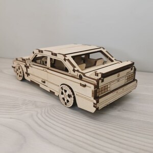 Wooden 3D Puzzle, BMW E30 M3 Construction Kit,Wood Puzzle,3D Puzzle,Assembling game,Building Game,Wood Constructor Toy,Kids Wooden Model image 3