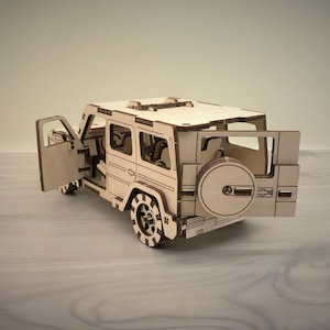 Wooden 3D Puzzle, Mercedes G500 Construction Kit, Wood Puzzle,3D Puzzle,Assembling game,Building Game,Wood Constructor Toy,Kids Wooden Model image 7