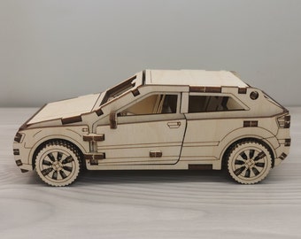Wooden Audi A3 3D Puzzle: Construction Kit