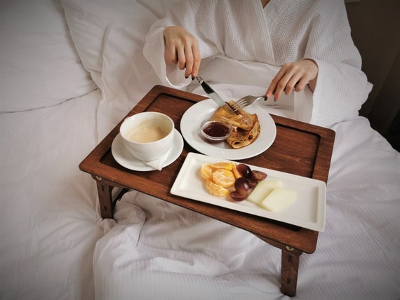 Plateau de petit-déjeuner pour lit, plateau de lit pliant