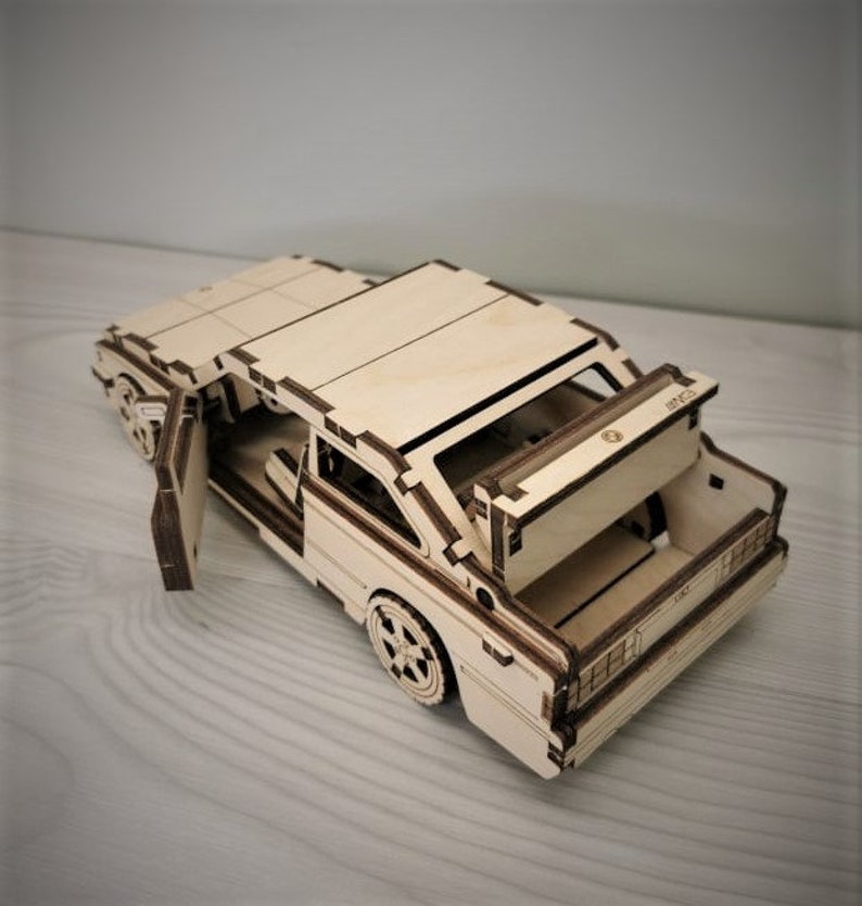 Wooden 3D Puzzle, BMW E30 M3 Construction Kit,Wood Puzzle,3D Puzzle,Assembling game,Building Game,Wood Constructor Toy,Kids Wooden Model image 6