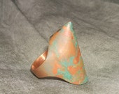 Thorn ring, statement ring, green copper ring, big ring for women, nordic ring, green patina ring.