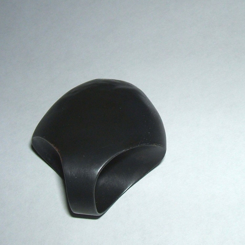 oxidized black copper hollow and light weight ring. Nordic statement ring bubble shaped very big ring